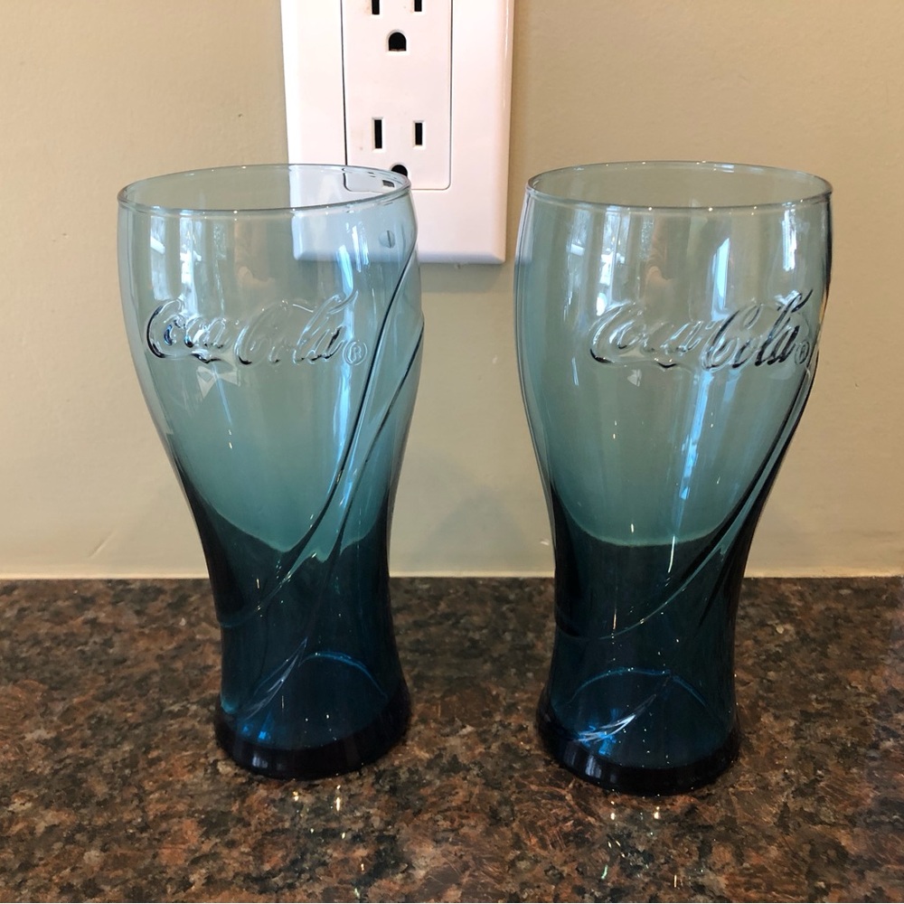 Coca-Cola Blue Glass Pair